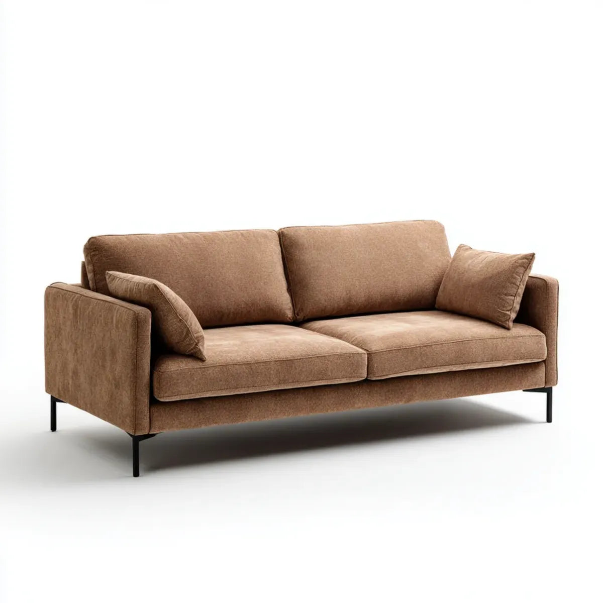 Sofa, 3-fotelik Sofa Brązowy 220 x 90 x 85 cm poliester mikrofibry proste