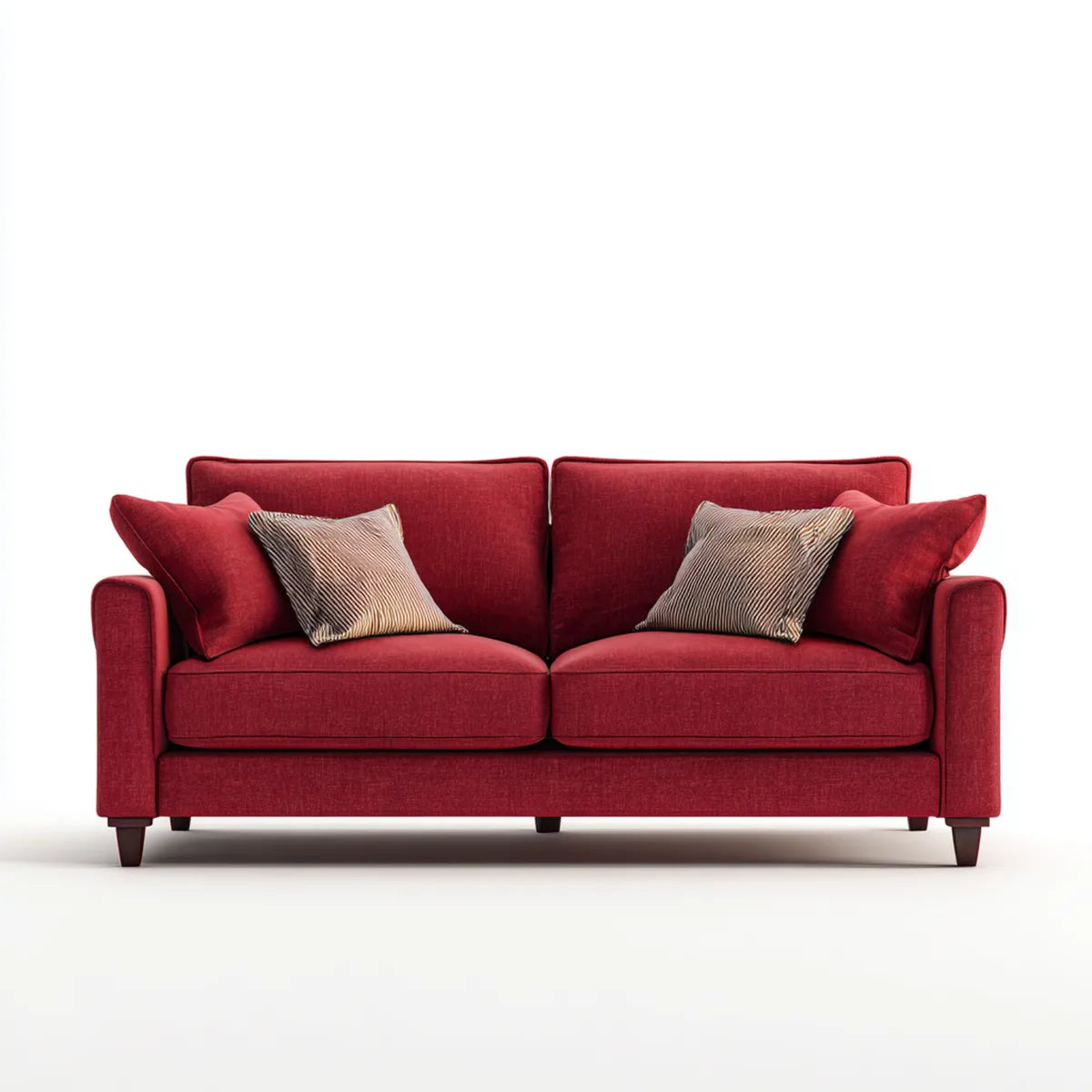 Sofa, 2-fotelik Bordeaux czerwona sofa z tapicerką poliestrową 180 x 88 x 86 cm prostokątna
