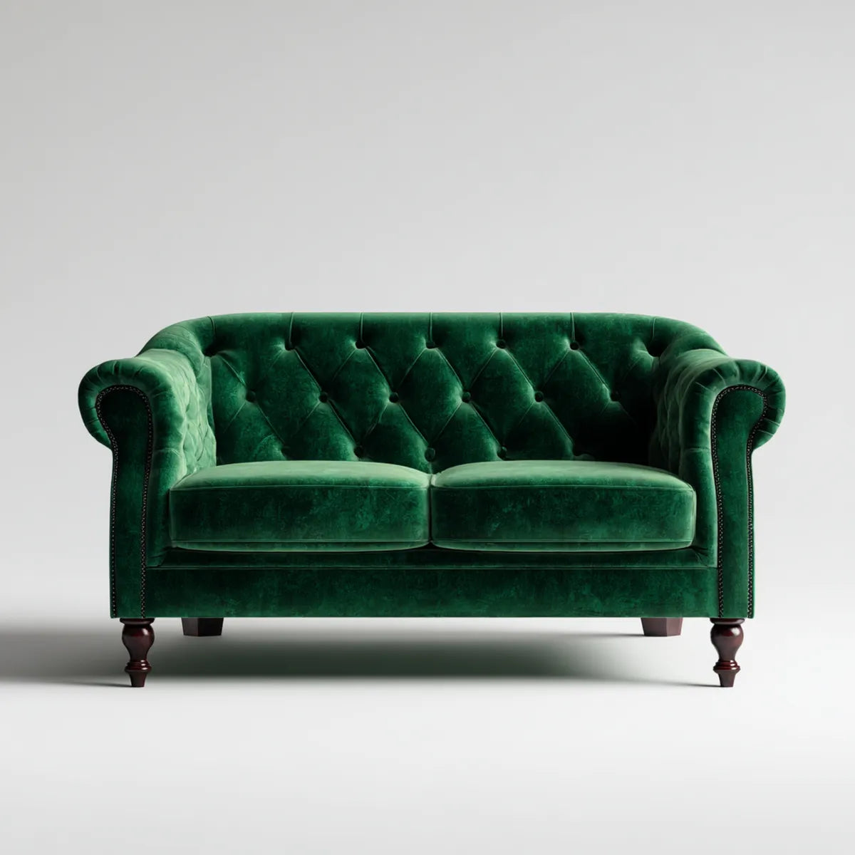 Sofa, 2-osobowa Chesterfield Sofa Zielony 170 x 90 x 80 cm poliestrowy aksamit