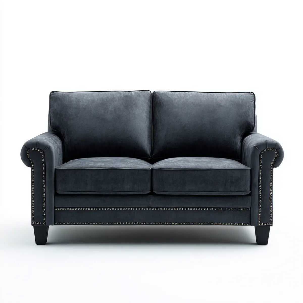 sofa 2-osobowa antracyt 150 x 90 x 90 cm PU- sztuczny prostokątna