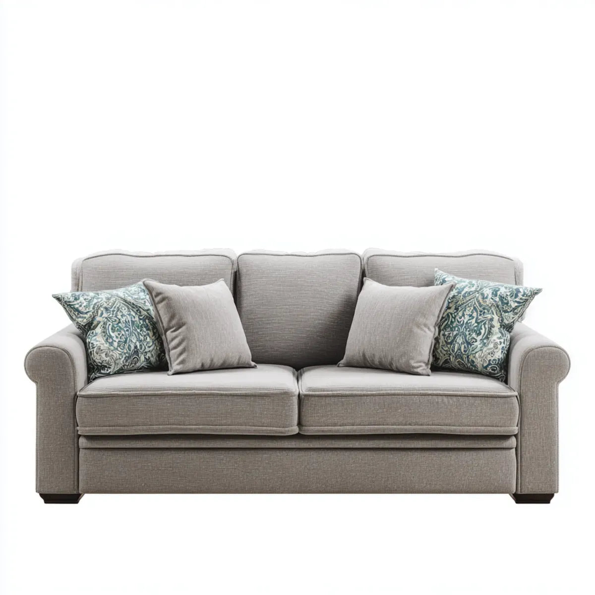 Sofa, 2-fotelikowa sofa jasnoszara z tapicerką poliestrową prostokątną 180 x 90 x 90 cm
