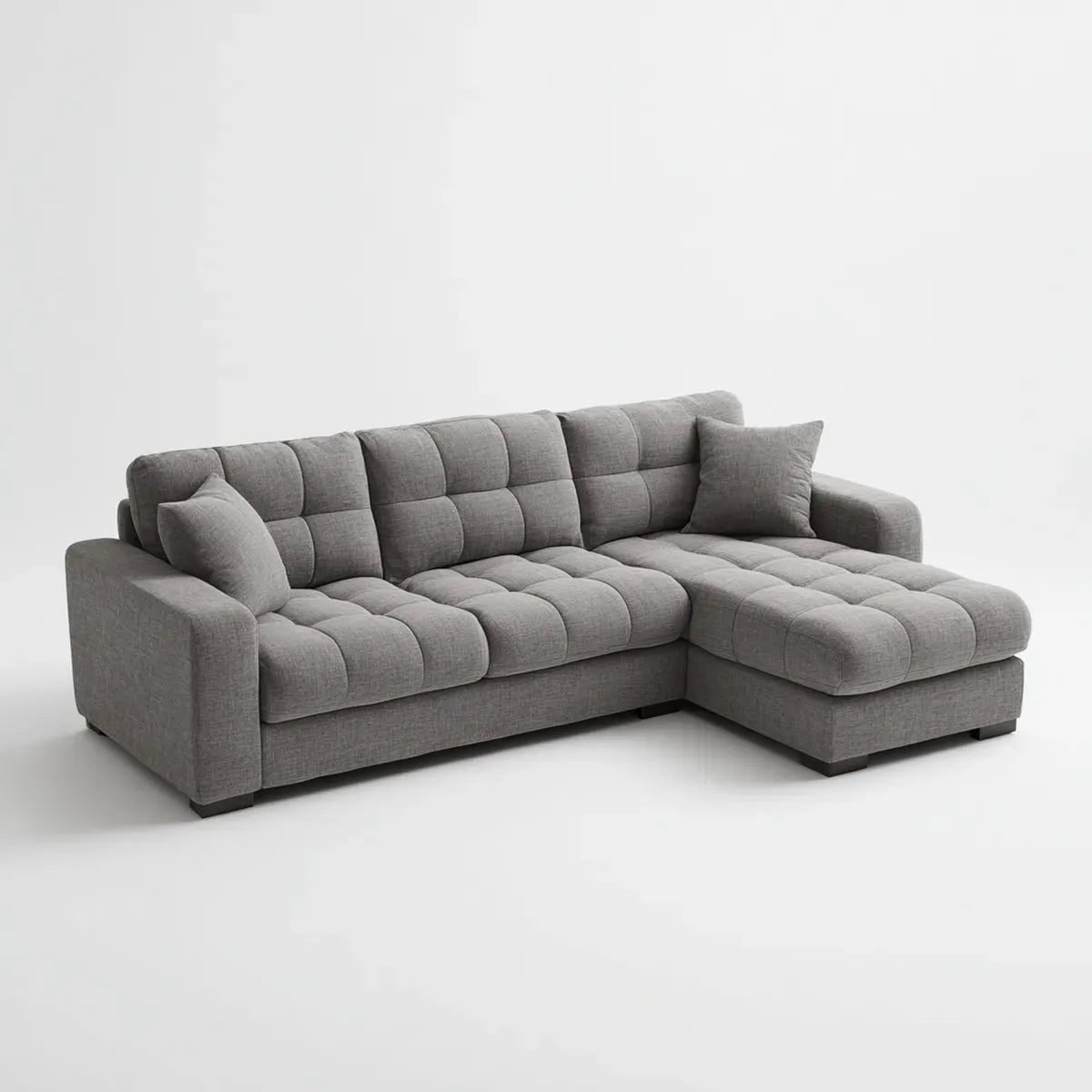 Sofa, Kanapa narożna z szarym dzbankiem 250 x 160 x 85 cm poliestrowy kształt L
