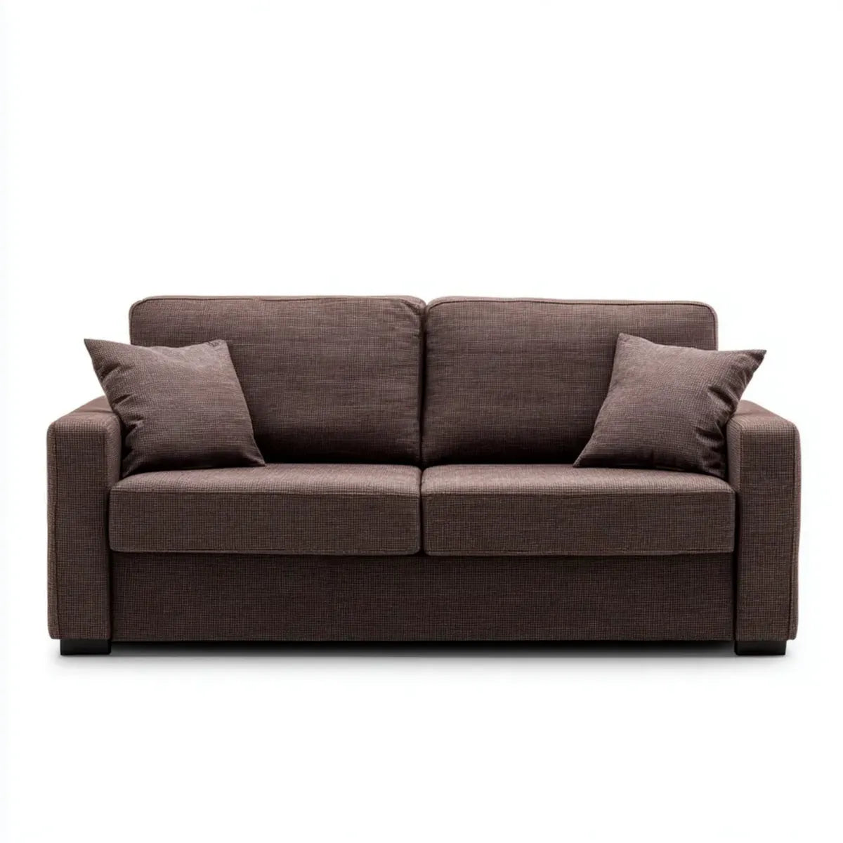 Sofa, 2-fotelowa sofa Brązowy 180 x 90 x 85 cm z tapicerką poliestrową i prostokątnym kształtem
