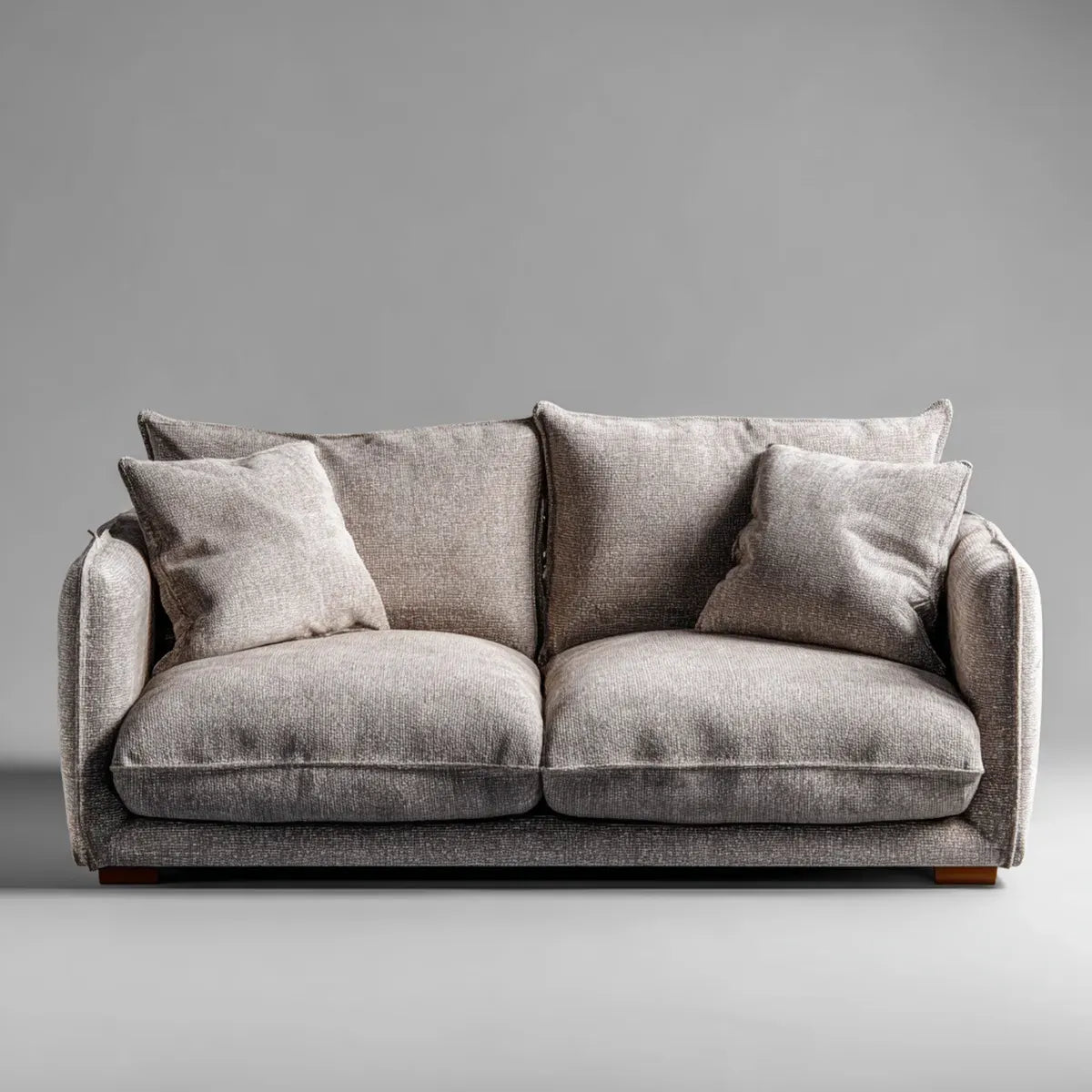 Sofa, 2-fotela szara 170 x 90 x 85 cm z tapicerką poliestrową prostokątną