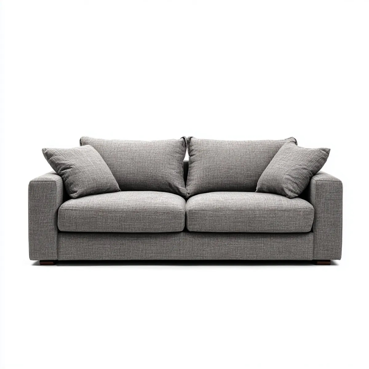 Sofa, 2-fotela szara 180 x 85 x 82 cm poliester prostokątna