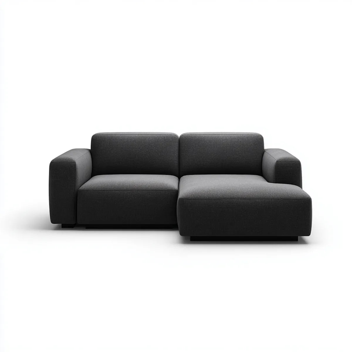 Sofa, Kanapa narożna z prawego antracytu z odwrotnikiem 250 x 160 x 85 cm poliester kształt litery L