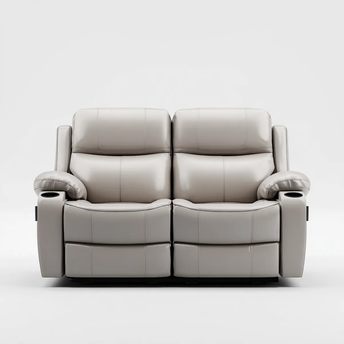 Sofa, 2-fotelik Relax sofa jasnoszary z PU sztucznej skóry prostokątne 170 x 95 x 105 cm