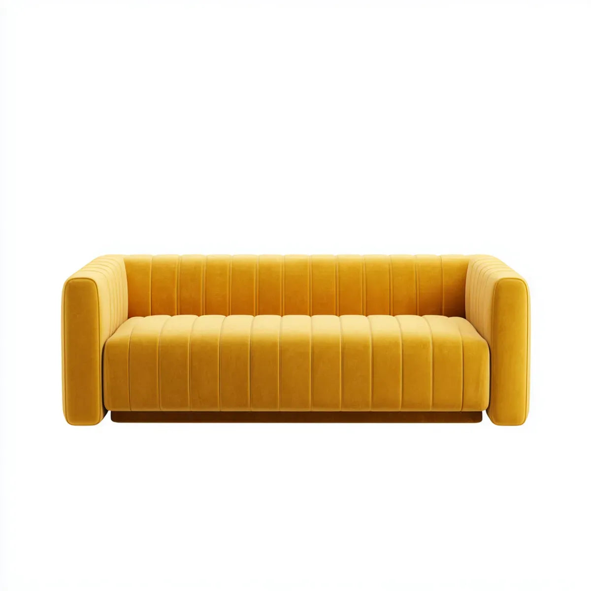 sofa 2-osobowa musztarda żółty 180 x 85 x 75 cm poliestrowy aksamitny pokrywy prostokątna