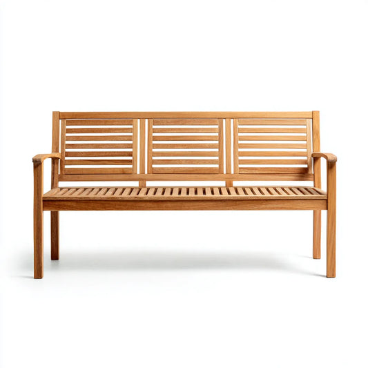 Ławka ogrodowa 3-osobowa naturalny brązowy 150 x 65 x 90 cm z drewna acacia litego prostokątna