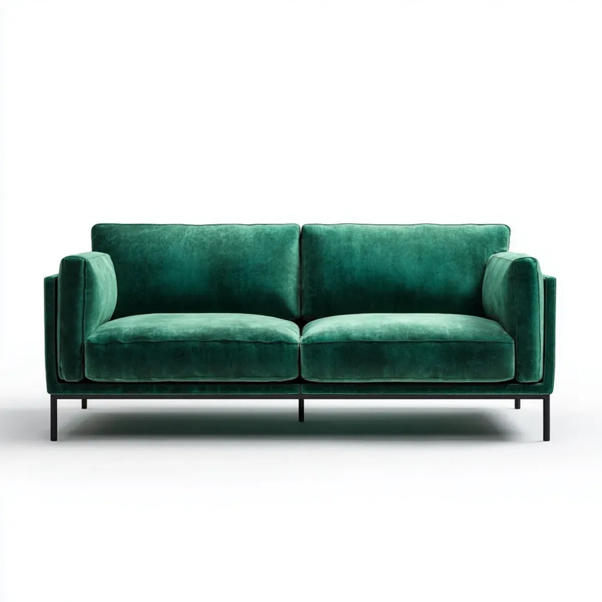 Sofa, 2-fotelowa sofa ciemnozielona 180 x 85 x 82 cm poliester włącznie prostokątna