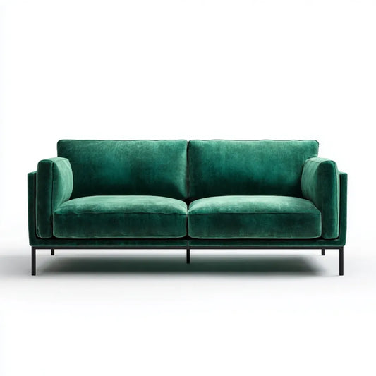Sofa, 2-fotelowa sofa ciemnozielona 180 x 85 x 82 cm poliester włącznie prostokątna