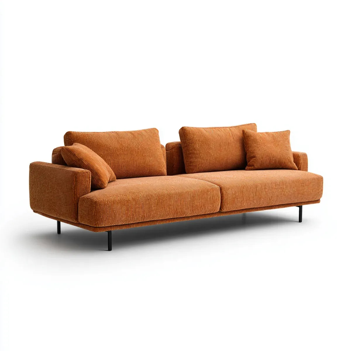 sofa 3-osobowa w brązowym rdzaworze z pokrywą z poliestru 230 x 95 x 82 cm