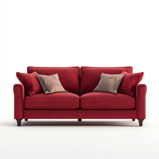 Sofa, 2-fotelik Bordeaux czerwona sofa z tapicerką poliestrową 180 x 88 x 86 cm prostokątna