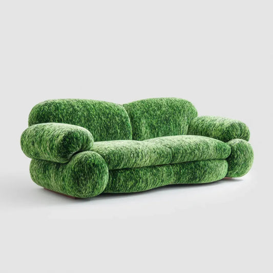 Sofa, 2-kanapa fotela zielony 180 x 95 x 78 cm poliester chinille zaokrąglony