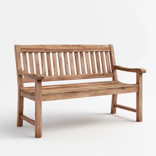 Ławka ogrodowa 2-osobowa Przyroda 120 x 65 x 90 cm z litego teku prostokątnego