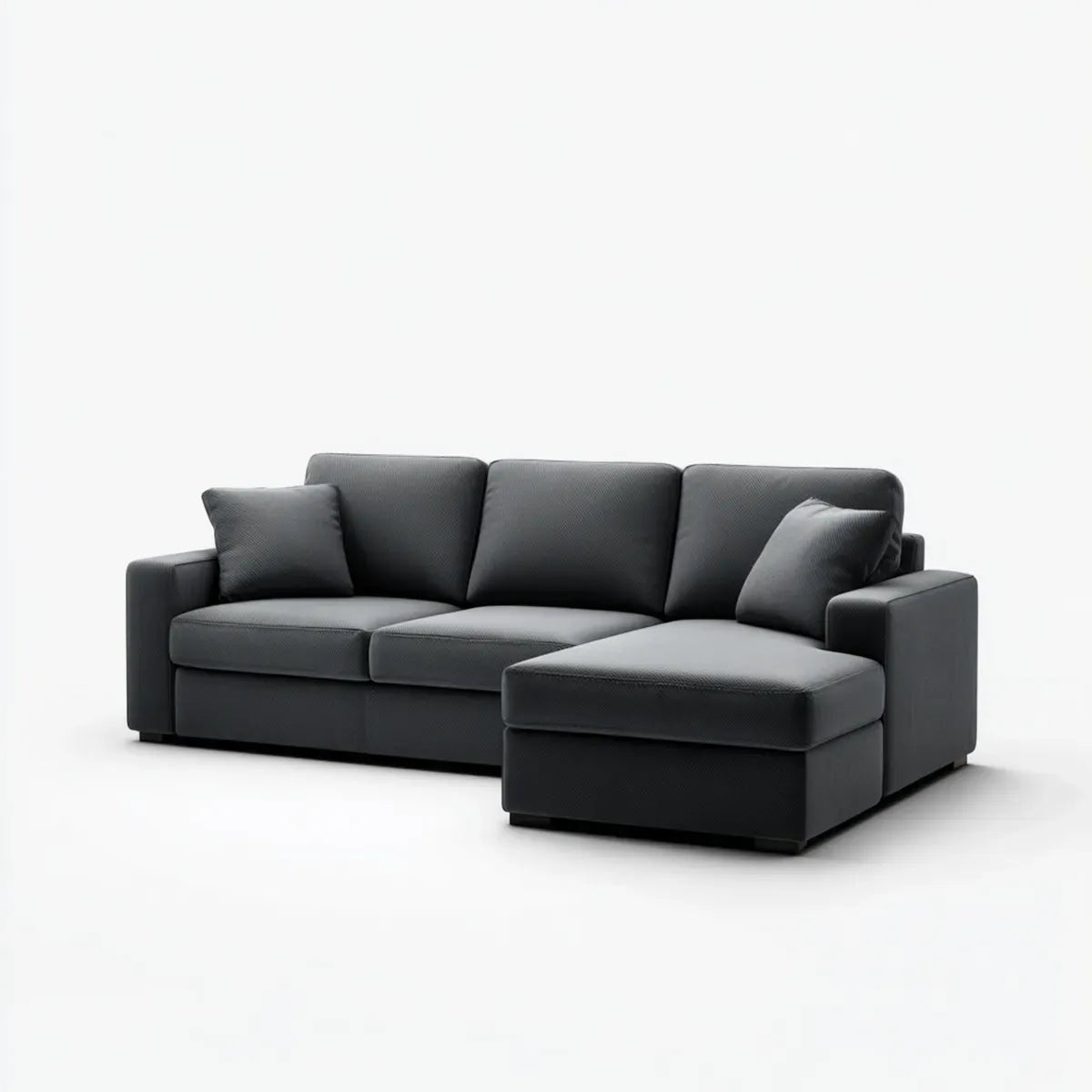 Sofa, Kanapa narożna z prawego antracytu z odwrotnikiem 270 x 165 x 85 cm poliester L-forma