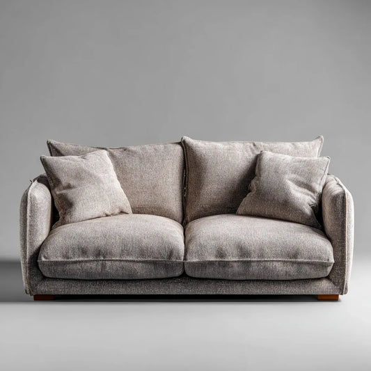 Sofa, 2-fotela szara 170 x 90 x 85 cm z tapicerką poliestrową prostokątną