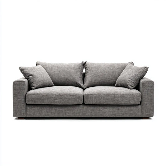 Sofa, 2-fotela szara 180 x 85 x 82 cm poliester prostokątna