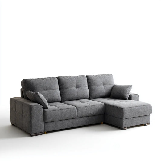 Sofa, Kanapa narożna z trójfotelikiem otomanowym 260 x 170 x 90 cm poliestrowego kształtu L