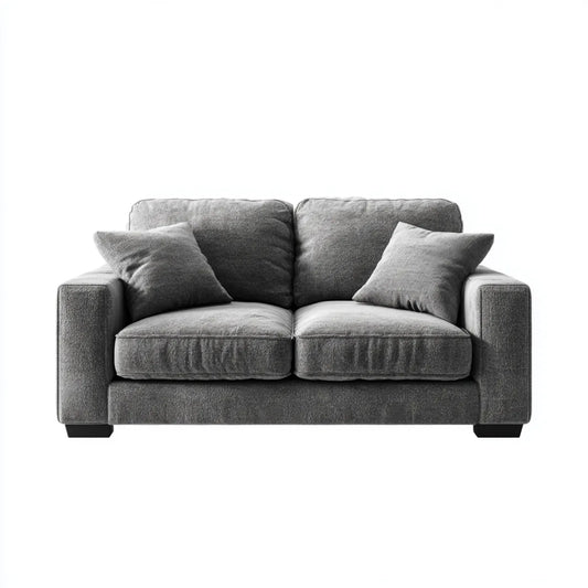 Sofa, 2-fotela szara 170 x 90 x 85 cm poliester prostokątna